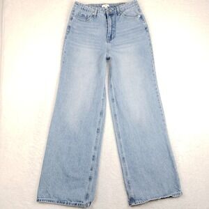 BP Light Wash High Rise Wide Leg Denim Jeans Size 30 Light Blue Skater Y2K